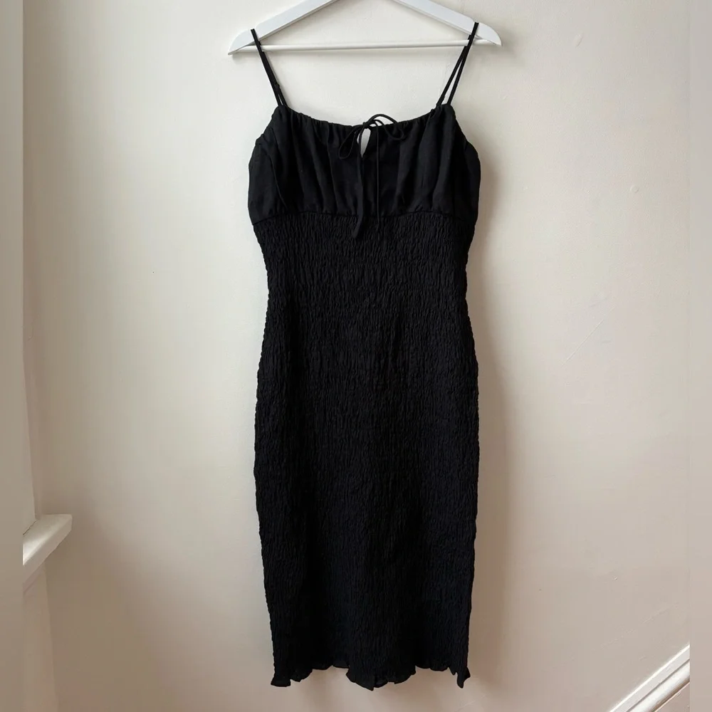 NWT J. Crew Black Linen Dress - Picture 2 of 12
